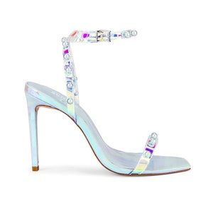 Schutz Pietra Iridescent Pearl Sandals Size 9 Ankle Strap Heels